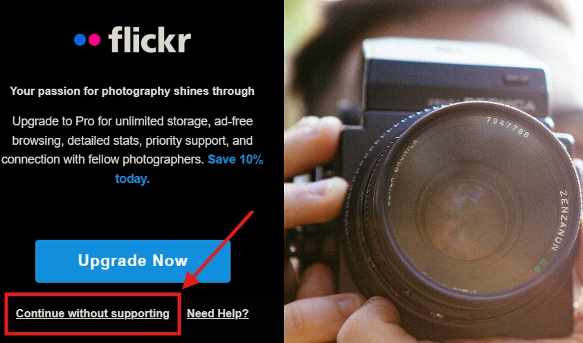 Flickr ContinuarSinSoporte